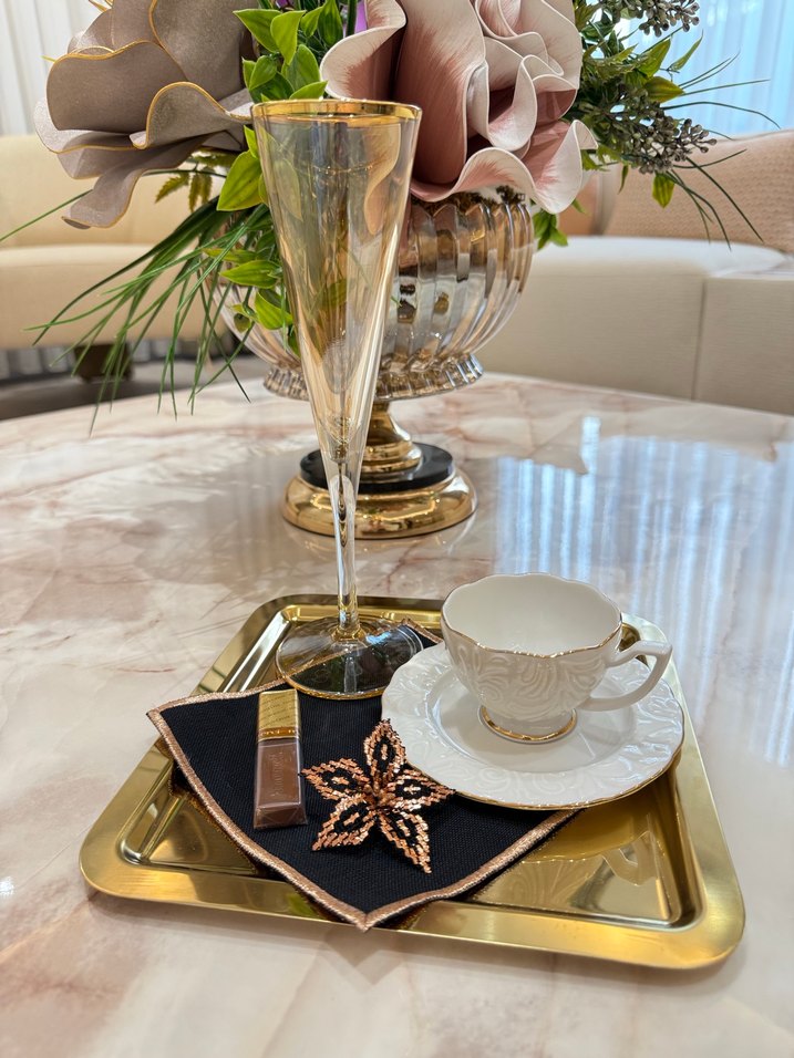 Nakışlı Koyu Renk Modern Klasik Peçete - Görsel 4