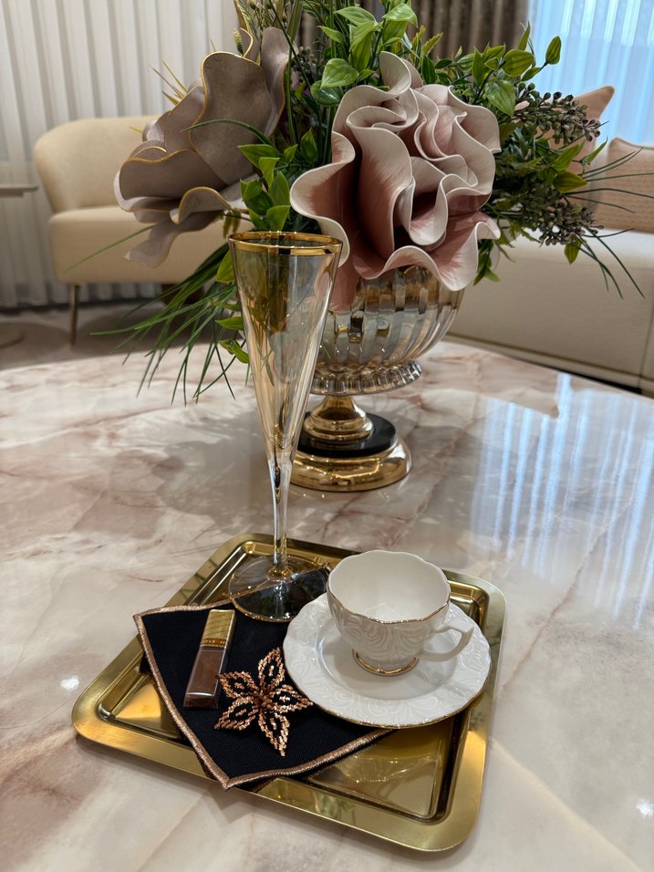 Nakışlı Koyu Renk Modern Klasik Peçete - Görsel 3