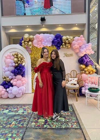 Bordo Bohem Straplez Elbise - Görsel 2