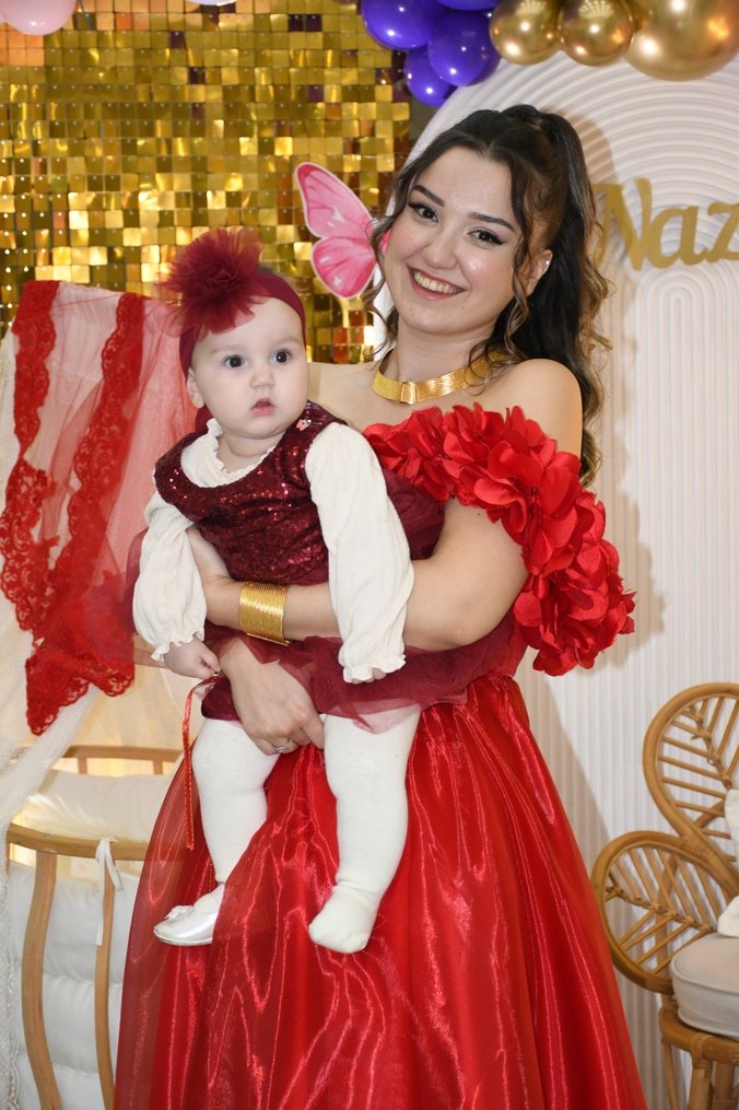 Kırmızı Straplez Uzun Saten Elbise - Görsel 2