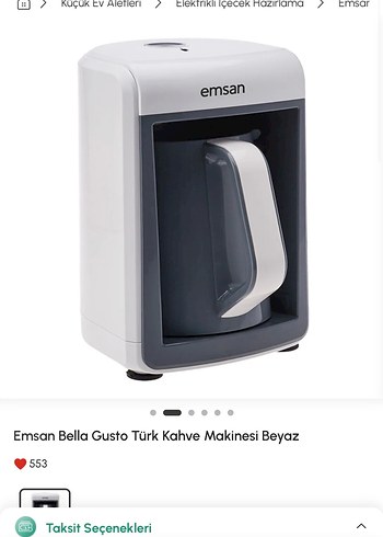 Emsan Bella Gusto Beyaz Türk Kahve Makinesi - Görsel 4