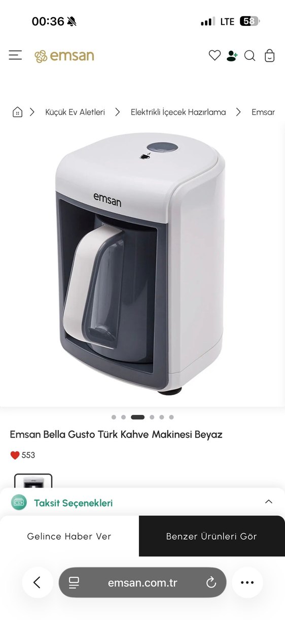 Emsan Bella Gusto Beyaz Türk Kahve Makinesi - Görsel 3