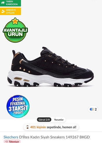 Skechers Siyah Platform Sneakers Yılan Desenli - Görsel 2