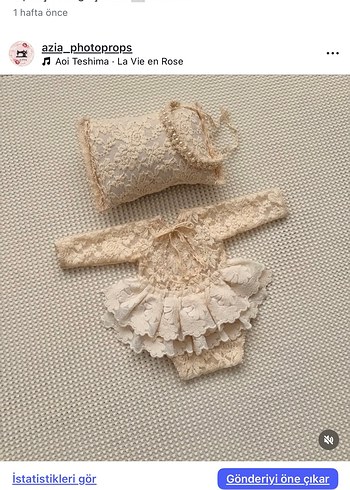 Bej Dantel Nakışlı Bebek Kız Tulum