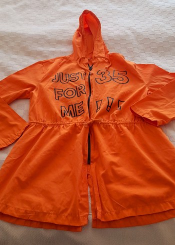 Turuncu Kapüşonlu Yağmurluk - Görsel 6