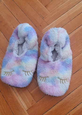 Nakışlı peluş kız çocuk patik - Görsel 2