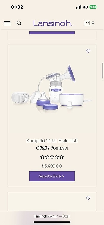 Lansinoh LANSİNOH TEKLİ ELEKTRİKLİ GÖĞÜS POMPASI
