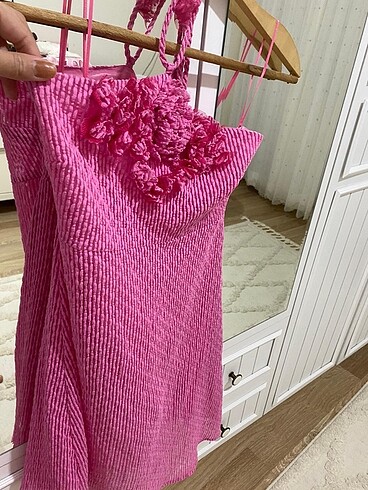 40 Beden Koton pembe elbise