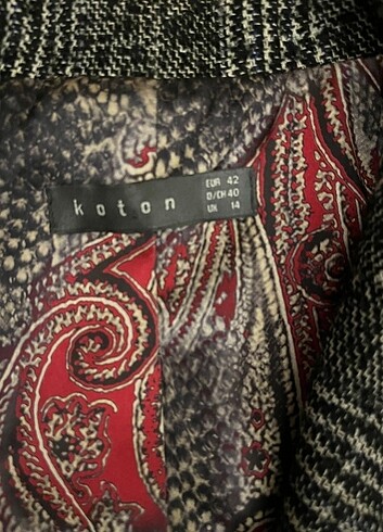 42 Beden koton ceket yeni 
