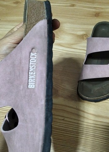 38 Beden Pembe Süet Tokalı Kadın Terlik Birkenstock