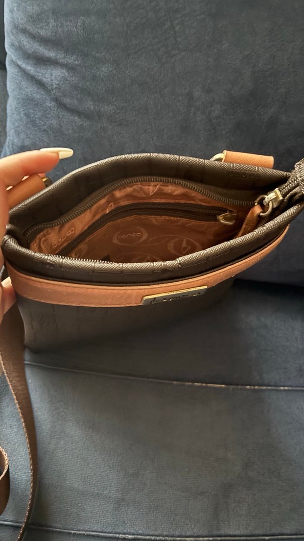 Deri Kahverengi-lacivert Kadın Çapraz Çanta - Görsel 3