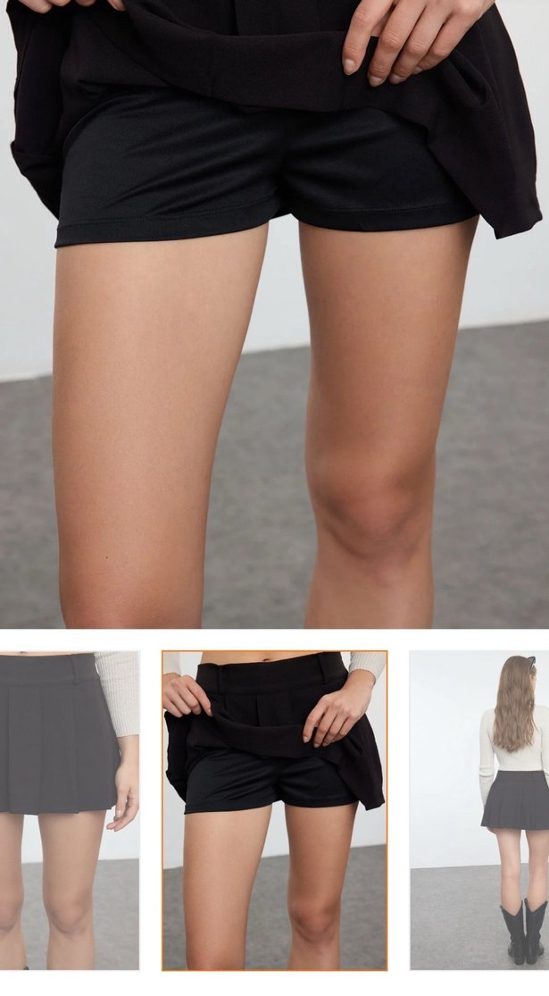 Siyah pileli etek trendyolmilla - Görsel 2