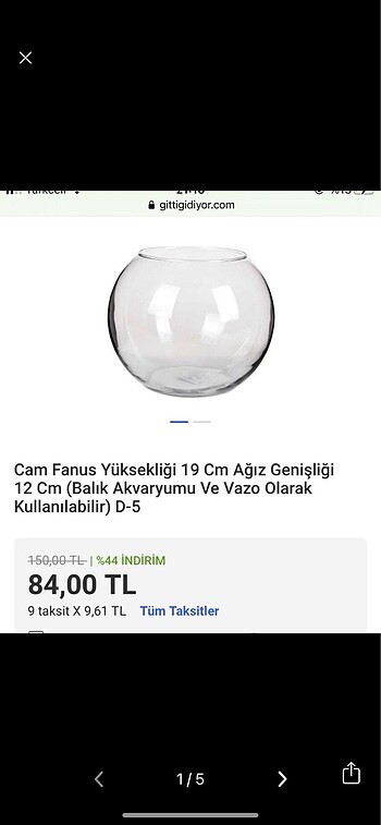 Paşabahçe akvaryum/vazo