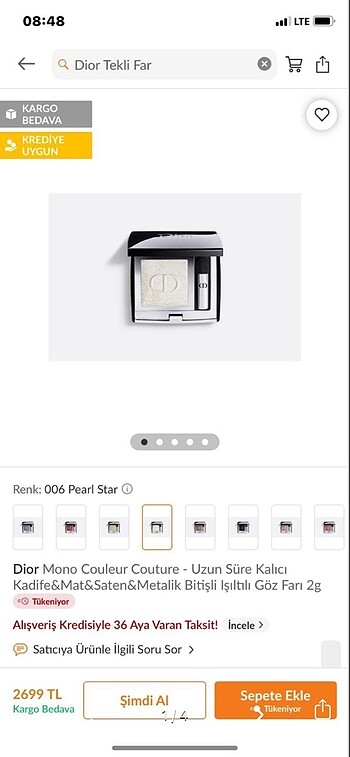 Dior göz farı mono couleur coulture