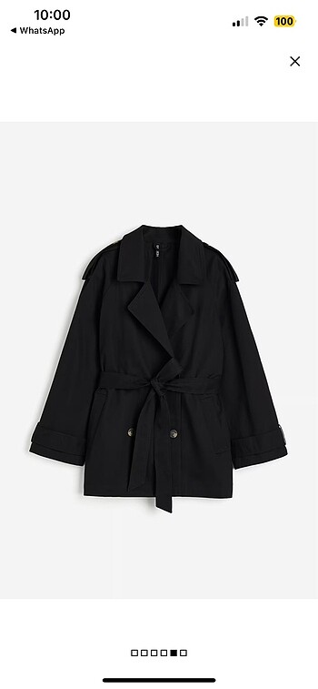 xl Beden siyah Renk h&m pamuklu trençkot