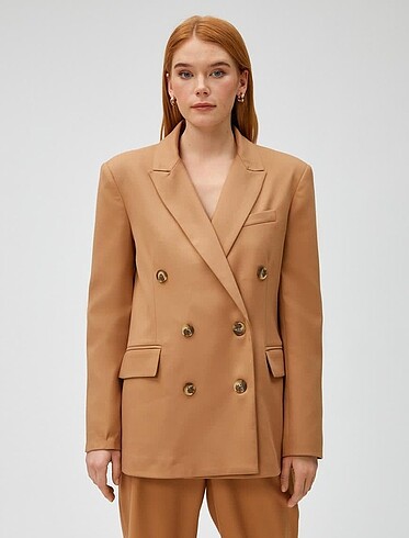 m Beden kahverengi Renk Koton blazer ceket