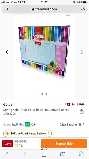  Beden Sıfır Bebek battaniyesi