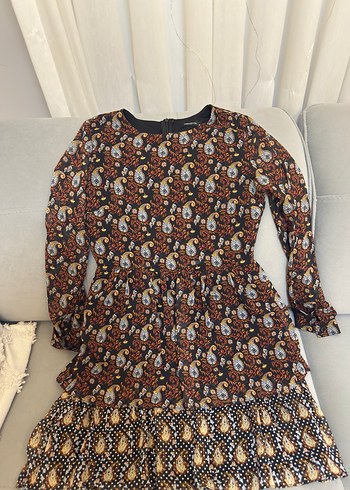 Bohem Uzun Kollu Midi Elbise - Görsel 2