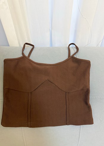 Kahverengi İnce Askılı Kadın Atlet - Görsel 2