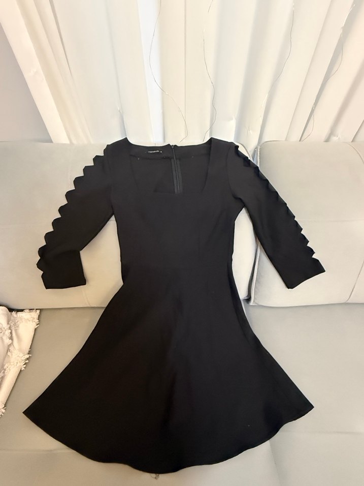 Siyah Gotik Midi Strappy Elbise - Görsel 2