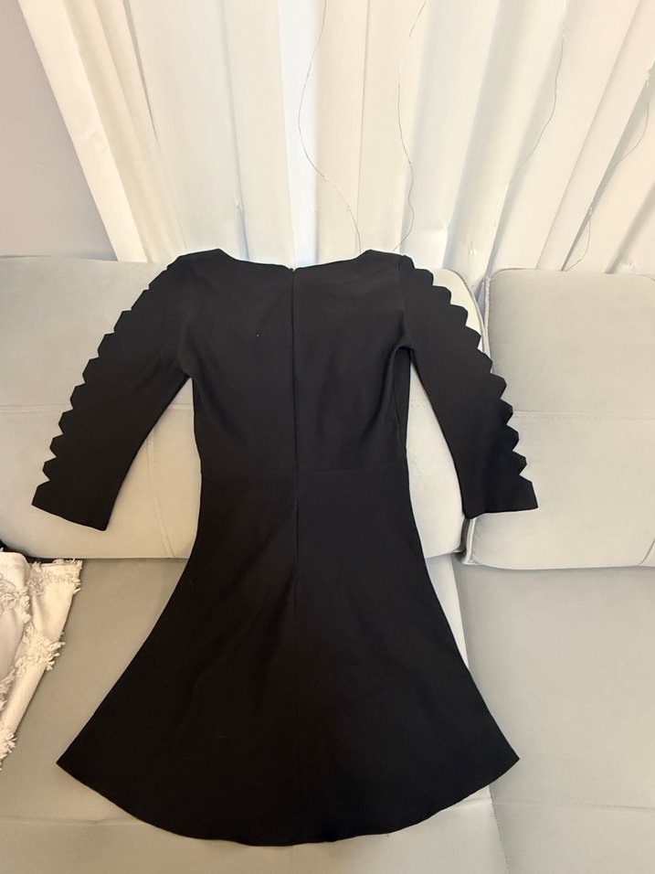 Siyah Gotik Midi Strappy Elbise - Görsel 3