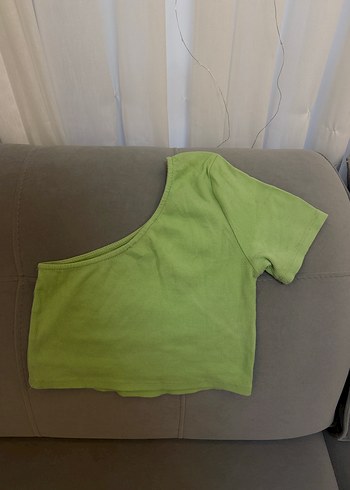 Yeşil Tek Omuz Crop Top - Görsel 4