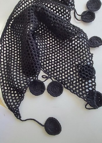 SIYAH ÖRGÜ BANDANA