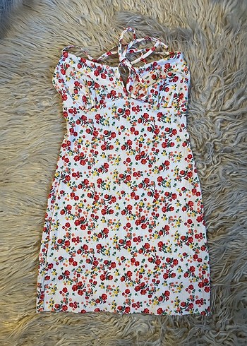Çiçek desenli mini elbise - Görsel 3