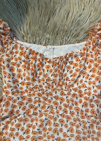 Kadın Turuncu Mini Bohem Kısa Tulum - Görsel 3