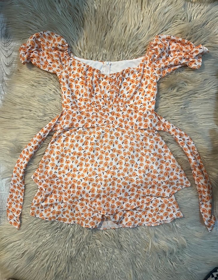 Kadın Turuncu Mini Bohem Kısa Tulum - Görsel 2