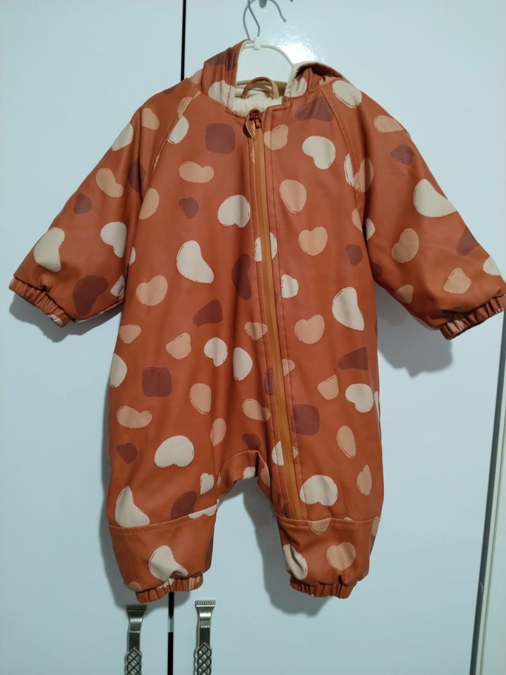 Kahverengi Bağlamalı Desenli Bebek Tulumu - Görsel 2