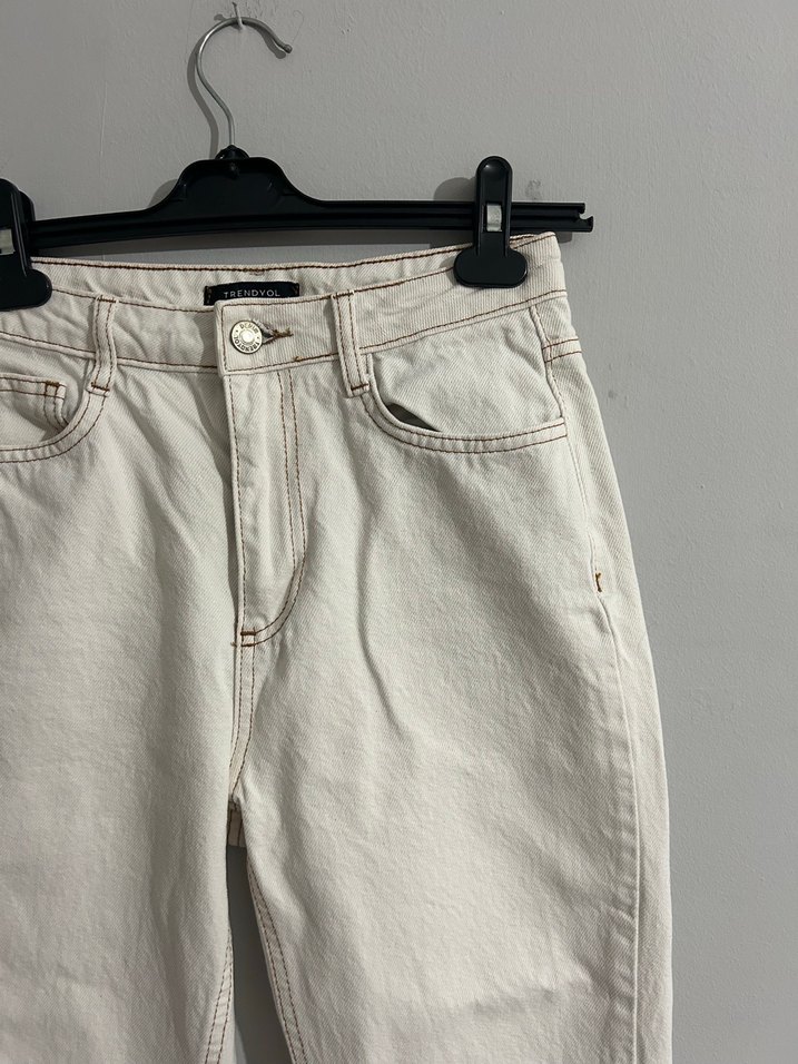 Bej Normcore Kadın Denim Pantolon - Görsel 2