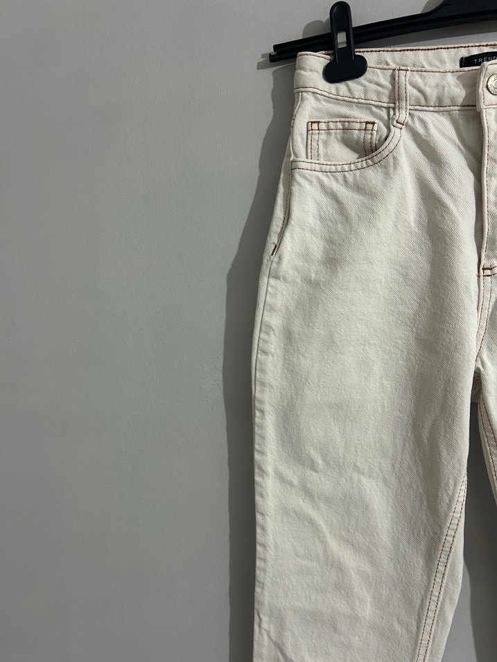 Bej Normcore Kadın Denim Pantolon - Görsel 4