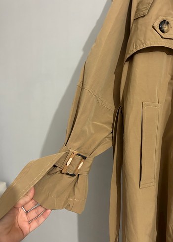 Kemerli Bej Kadın Trençkot - Görsel 2