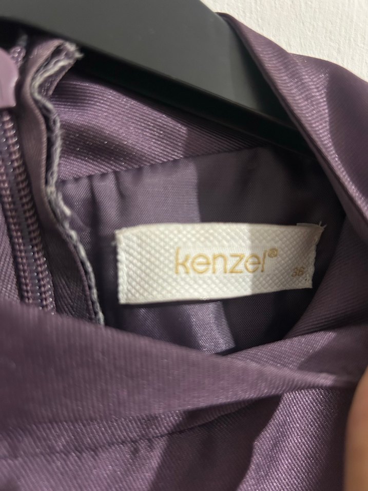 Mor Drapeli Uzun Abiye Elbise - Görsel 2