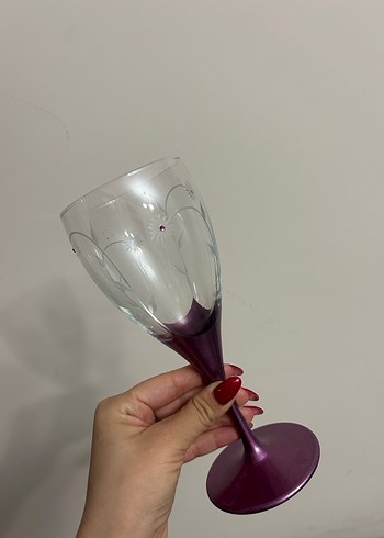 Mor Ayaklı İşlemeli Kadeh Seti - Görsel 3