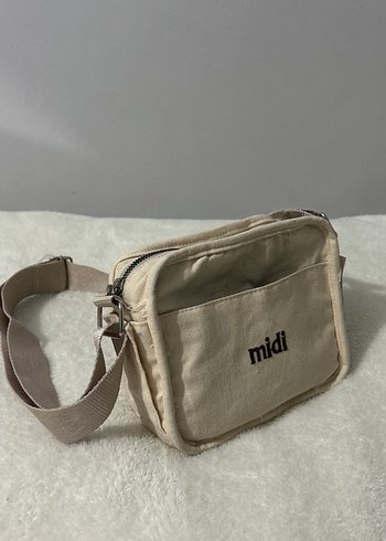 Bej yan askılı çanta - Görsel 2