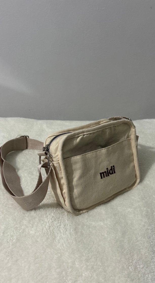 Bej yan askılı çanta - Görsel 2