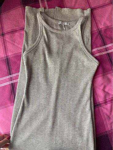 xs Beden bershka gri yırtmaçlı elbise