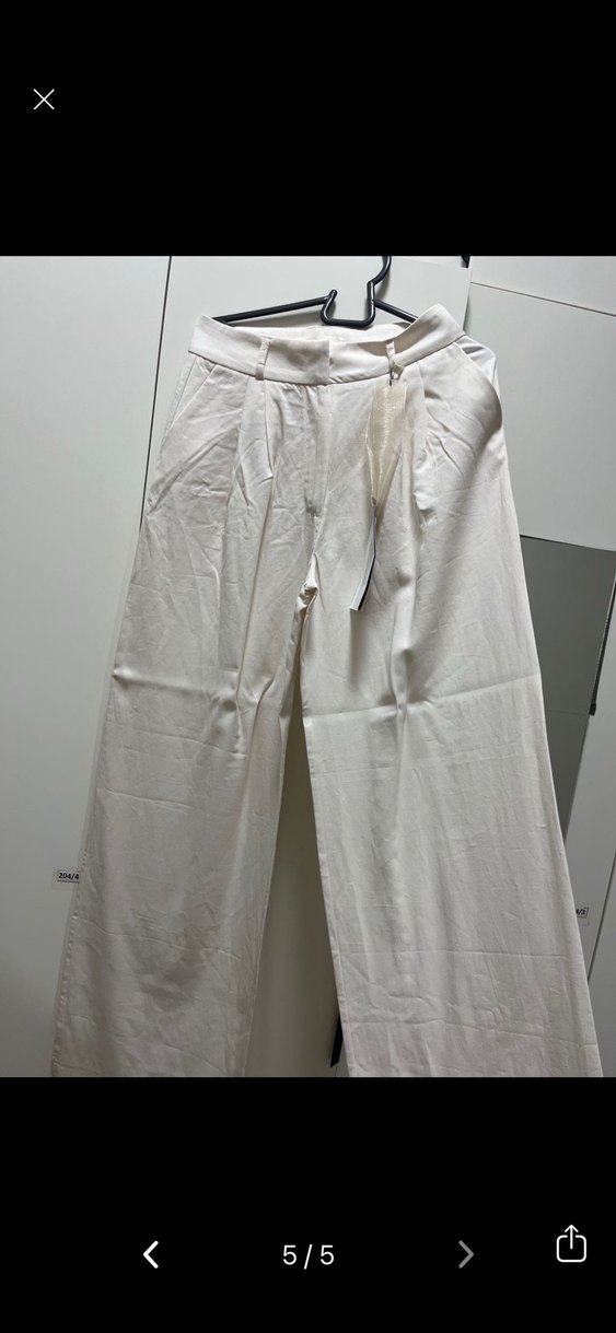 Vatkalı Modal Karışımlı Ekru Wide Leg - Görsel 5