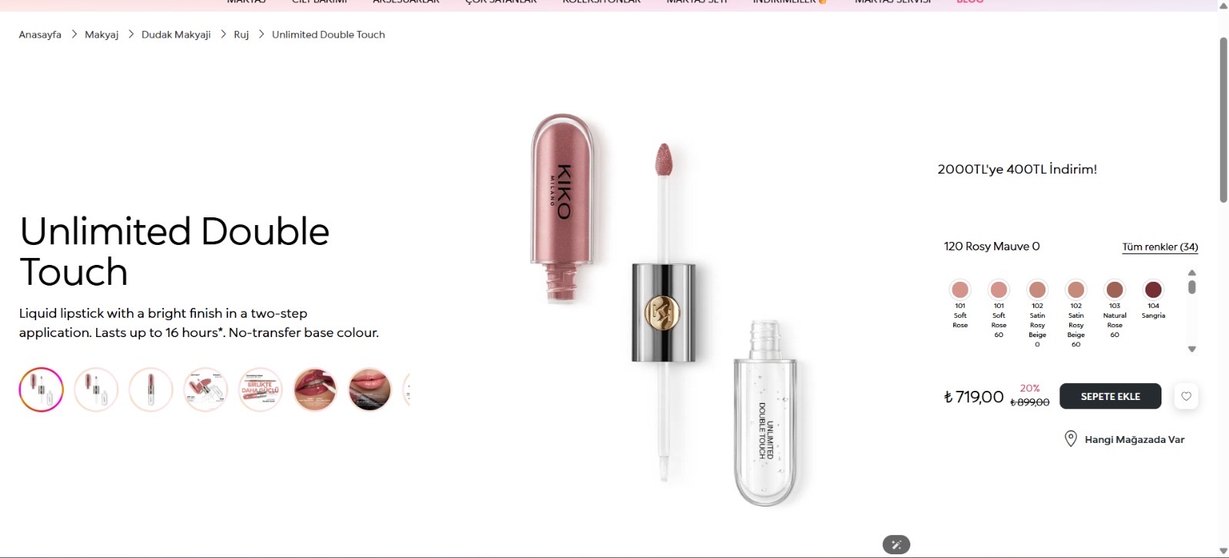 KIKO UNLIMITED TOUCH 120 ROSY MAUVE RUJ - Görsel 3