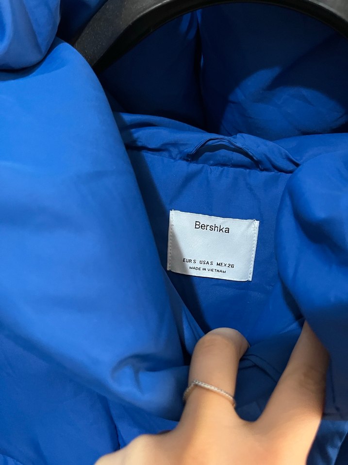 Bershka Saks mavi şişme mont - Görsel 3