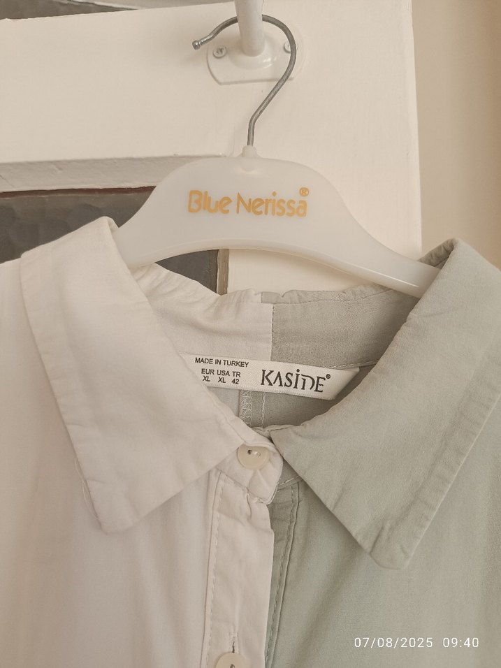 Beyaz Gri Uzun Kollu Hamile Tunik - Görsel 5