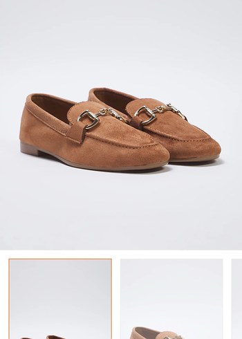 Taba Süet Tokalı kadın Loafer