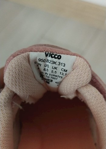 Vicco Kız Çocuk Pembe Yılan Desenli Cırt Cırtlı Spor Ayakkabı