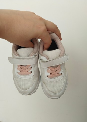 Kız Çocuk Beyaz Cırtcırtlı Spor Ayakkabı