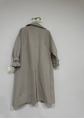 Bej Uzun Oversize Kadın Kaban - Görsel 2