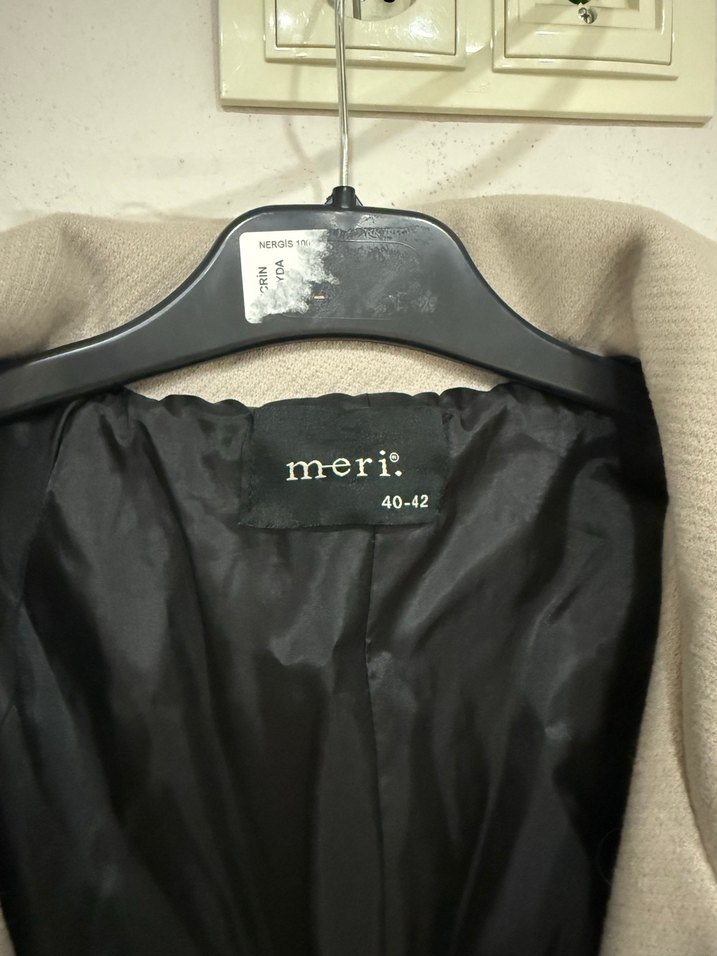 Bej Uzun Oversize Kadın Kaban - Görsel 4