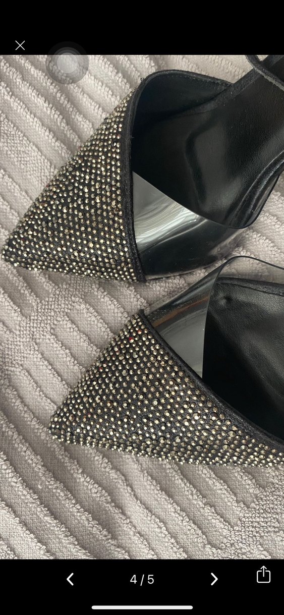 Gri taş Desenli Tokalı İnce Topuklu Kadın Ayakkabı - Görsel 3