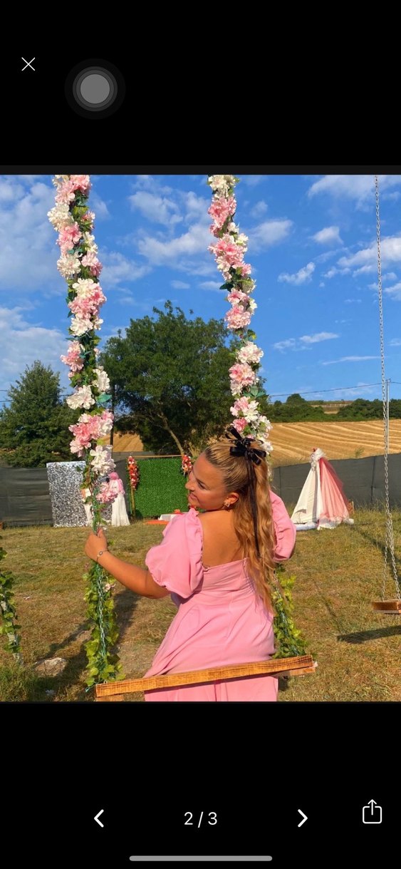 Pembe Midi Bohem Elbise - Görsel 2